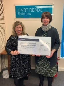 Partner charity cheque presentation